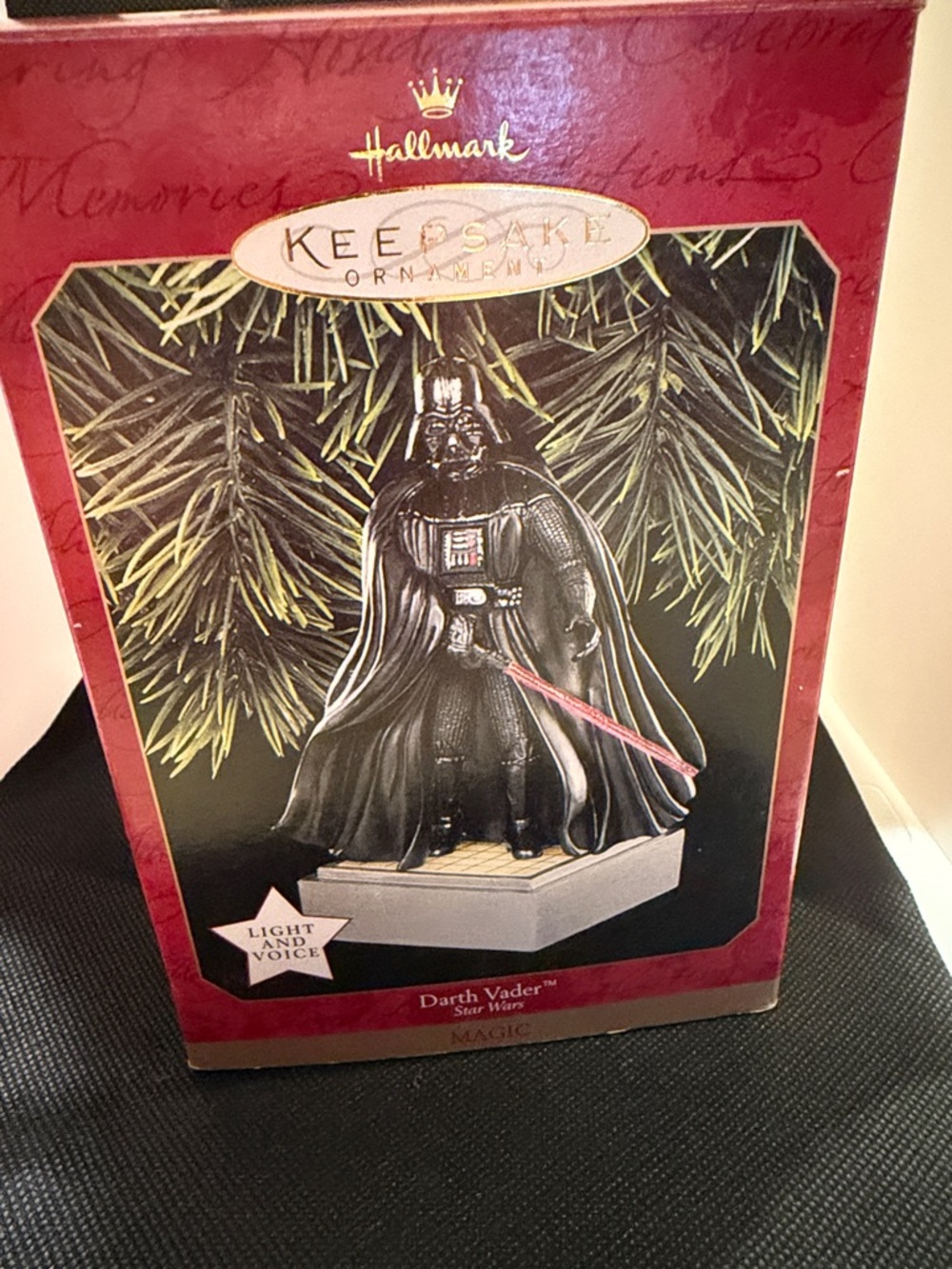 Hallmark Darth Vader Ornament in Black with Red Lightsaber